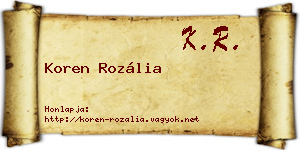 Koren Rozália névjegykártya